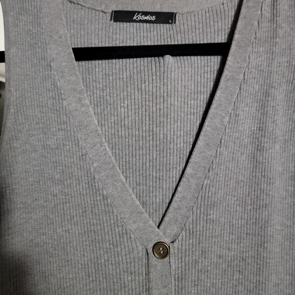 Kosmios Gray Midi Sweater Fitted dress Large - Picture 3 of 5